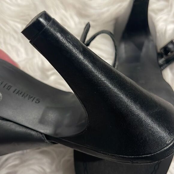 Gianni Bini Marlena Black Swirl Print Leather Slingback Heels Sz 9 - Picture 12 of 14